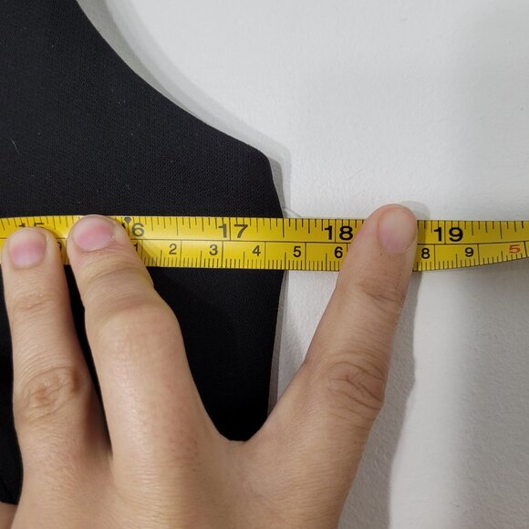 Tribal Black Notch Neck Shift Dress Sleeveless Ribbon Trim Zip Business Classic - Picture 9 of 9